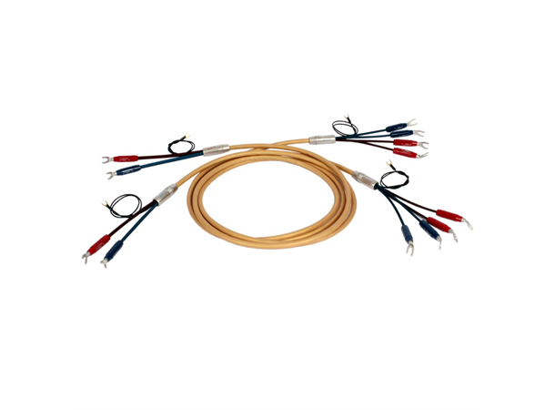 VdH 3T AIR, 2 x4 meter terminert kabel Singlewiring, inkl Rhodium BUS-kontakter 